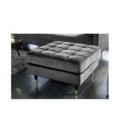 Pufa CANIS Velvet 80 cm szara