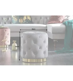 Pufa Modern Barock Chester szara