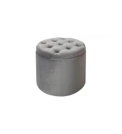 Pufa Modern Barock 50 Cm srebrnoszara