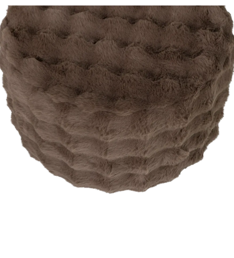 Pufa OLVEN 60 cm puchata brązowa
