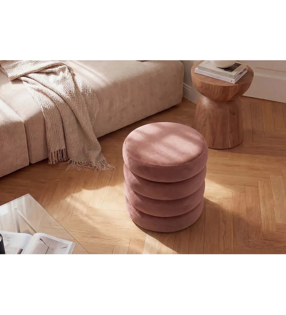 Pufa VOGUE 40 cm z schowkiem welwet różowa