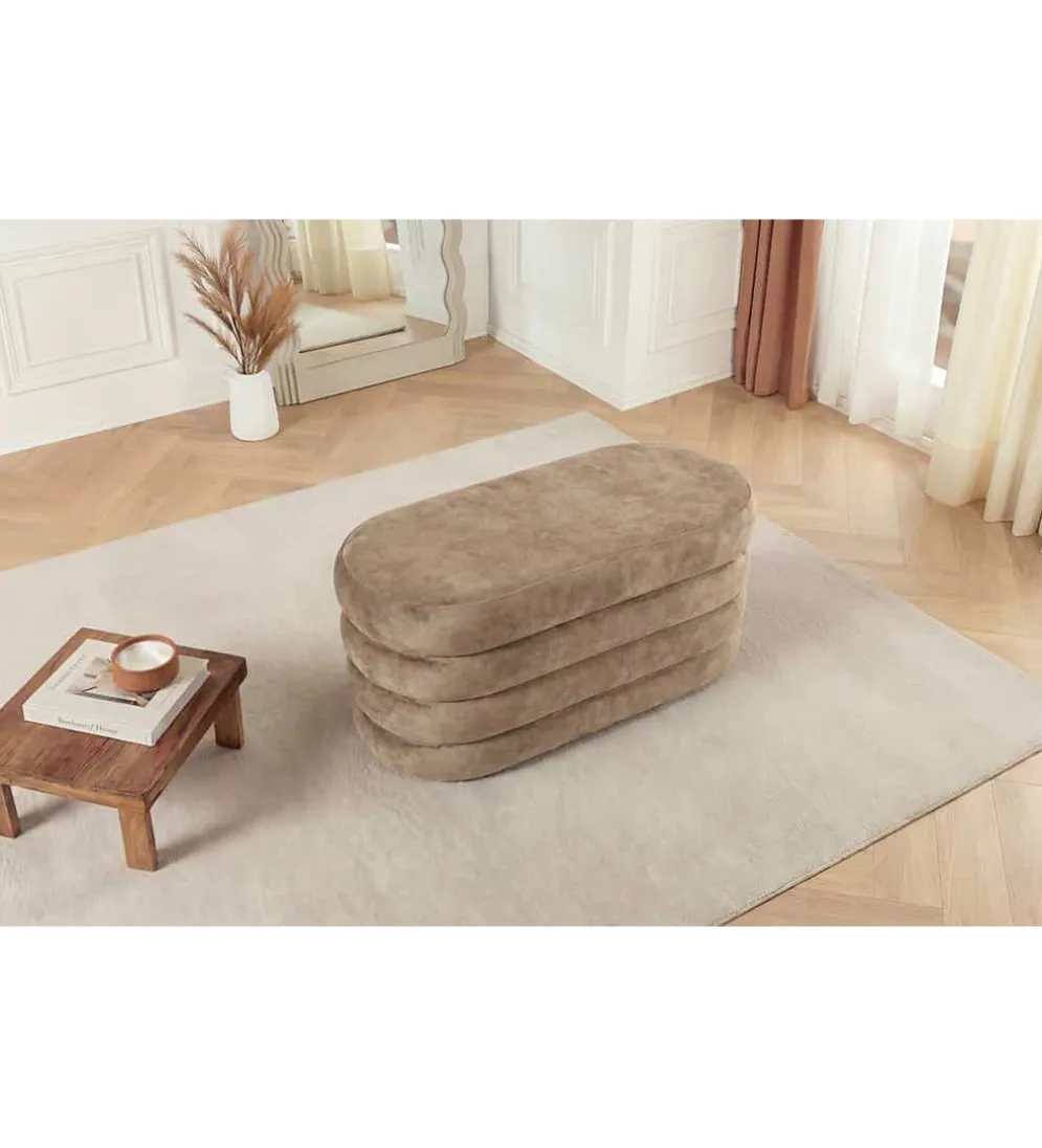 Pufa VOGUE 85 cm z schowkiem welwet champagne