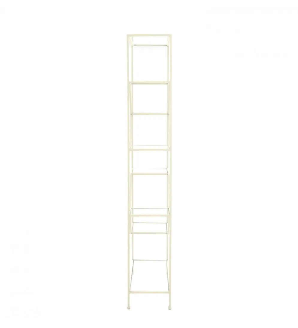 Regał AINO 214 cm szklany kremowy