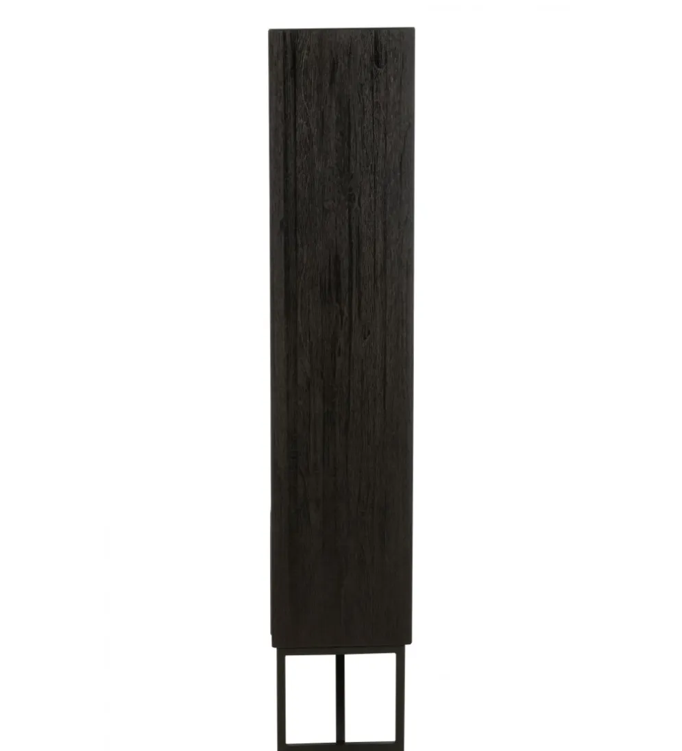 Regał HERTAB 158 cm drewno teak czarny