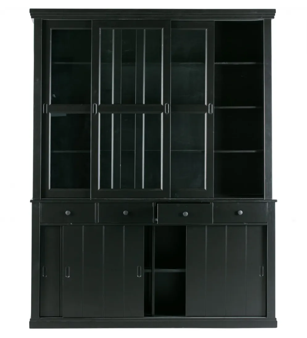 Regał LAGOS 214 cm drewno sosny czarny