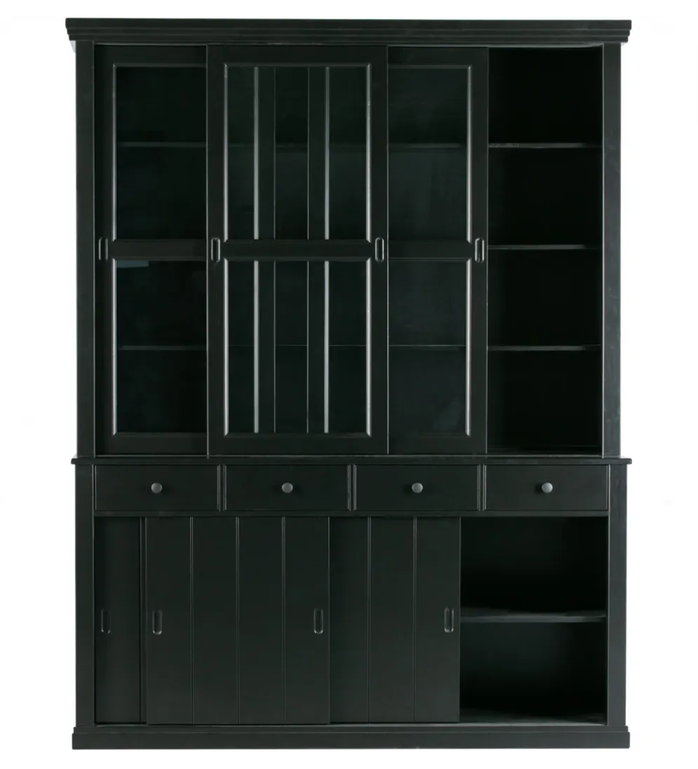 Regał LAGOS 214 cm drewno sosny czarny