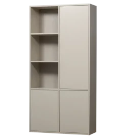 Regał MEGGY 108 cm drewno sosny szary prawostronny