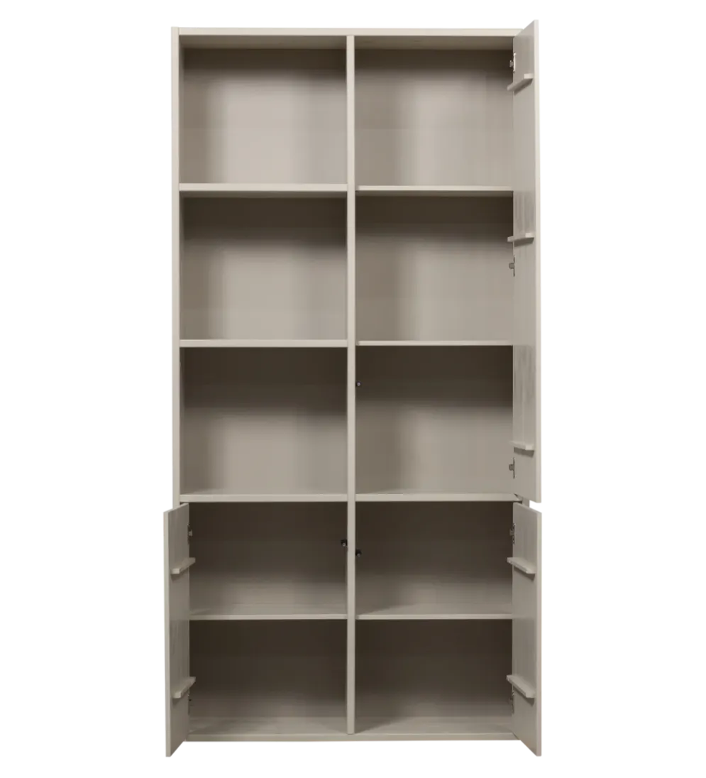 Regał MEGGY 108 cm drewno sosny szary prawostronny