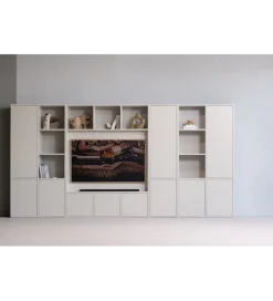 Regał MEGGY 108 cm drewno sosny szary lewostronny