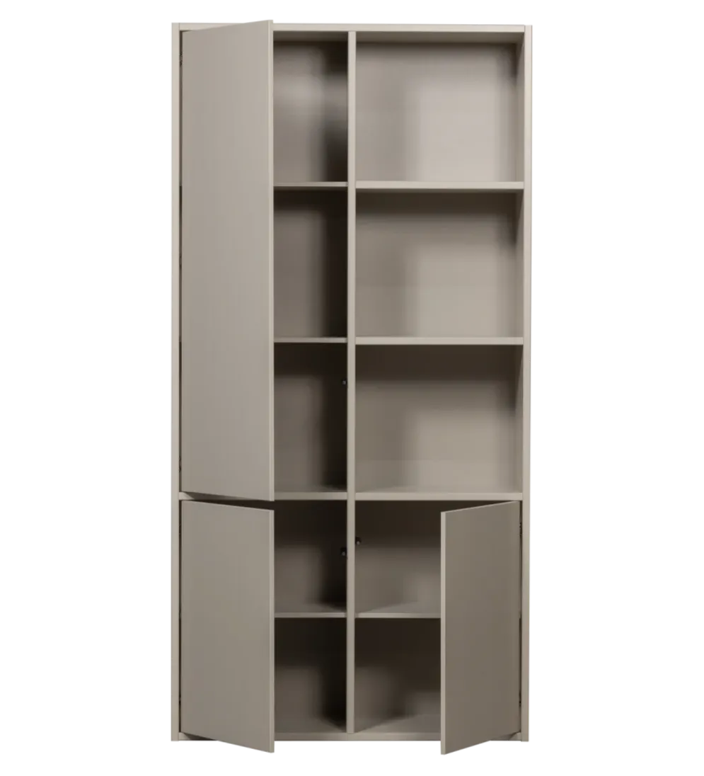 Regał MEGGY 108 cm drewno sosny szary lewostronny