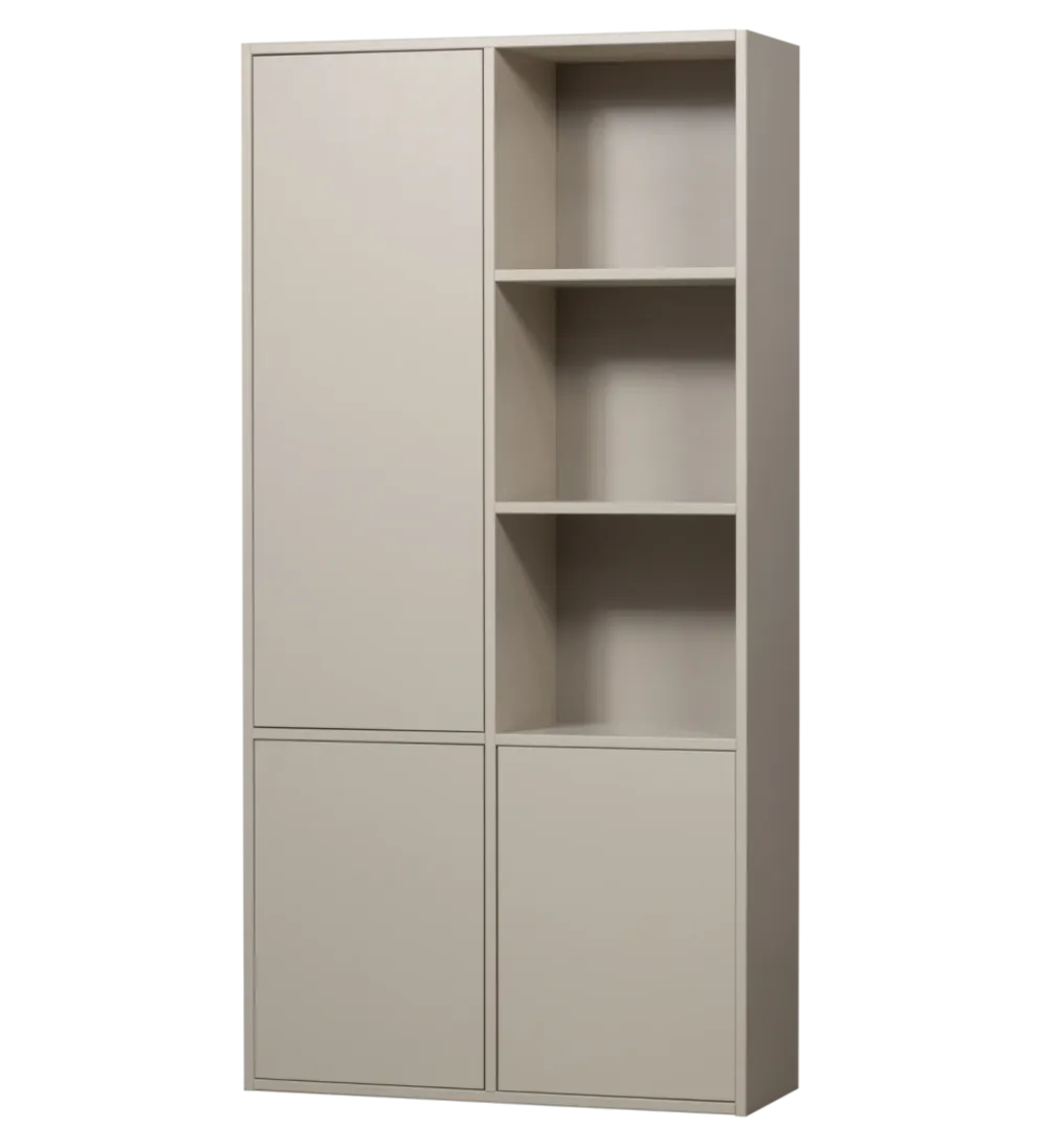 Regał MEGGY 108 cm drewno sosny szary lewostronny