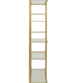 Regał RACKYN 180 cm złoty szklany