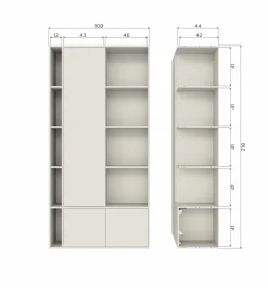 Regał SETTLE 218 cm drewno sosny dust