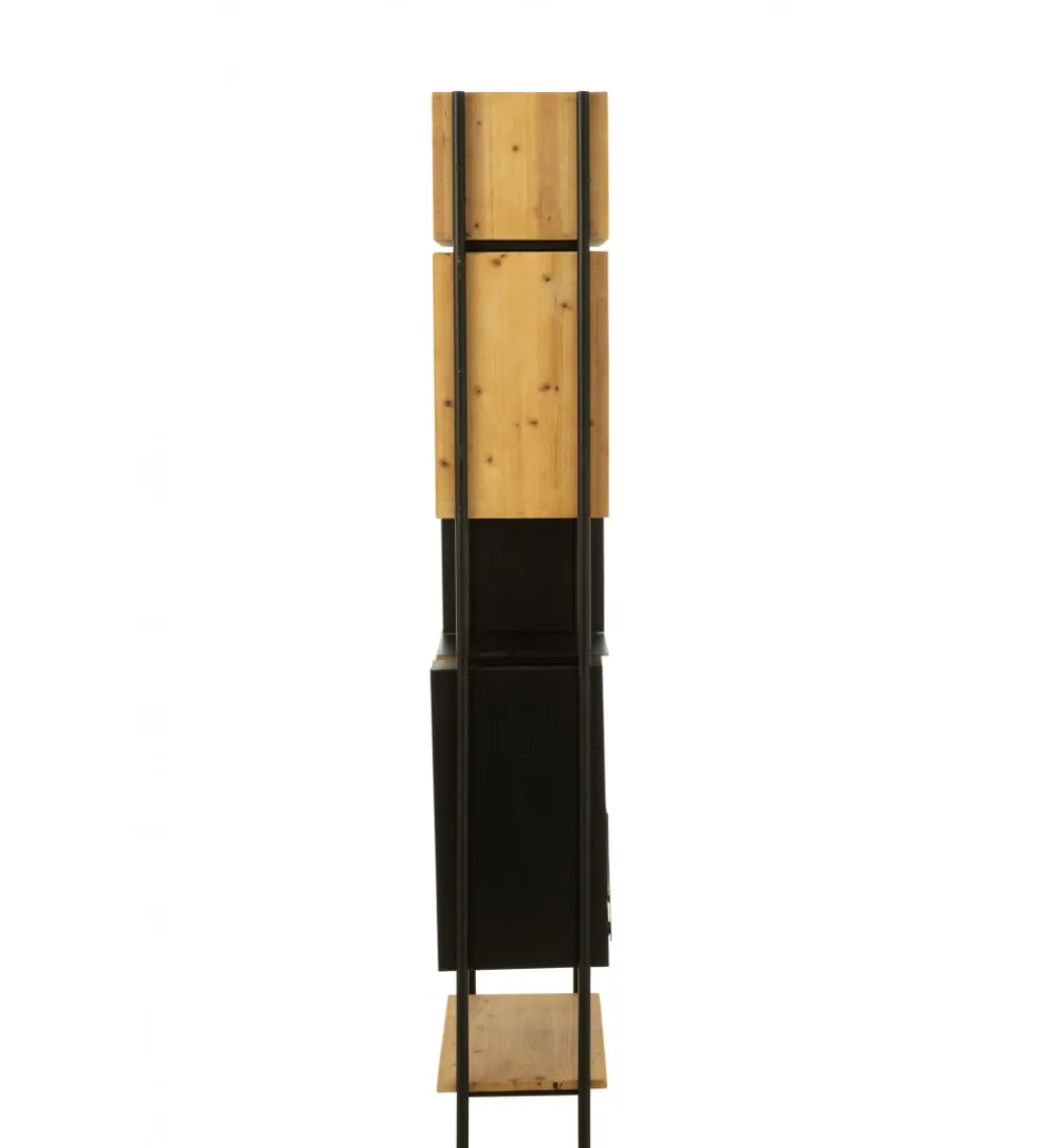 Regał TINA 65 cm x 185 cm drewno jodła czarny