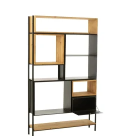 Regał TINA 110 cm x 185 cm drewno jodła czarny