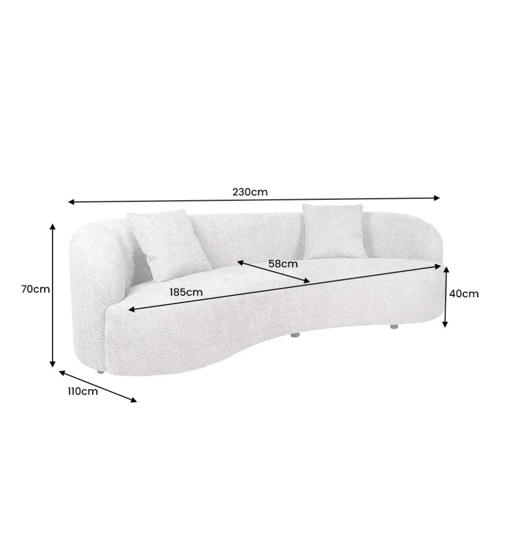 Sofa ATELIER 230 cm 3-osobowa bouclé beżowa