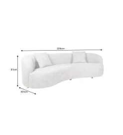 Sofa ATELIER 230 cm 3 osobowa bouclé szary