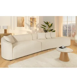 Sofa ATELIER L 330 cm 3-osobowa bouclé beżowa