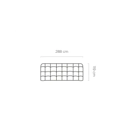 Sofa CAMPILE 288 cm elektrycznie wysuwane siedzisko