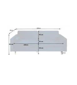 Sofa CANIS  velvet 220 cm szmaragdowo zielony aksamit