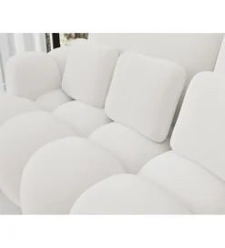 Sofa COTTONN 256 cm z funkcją spania biała tkanina paolli 01
