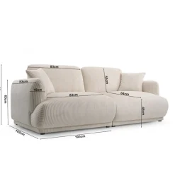 Sofa RABETASO 191 cm terakota