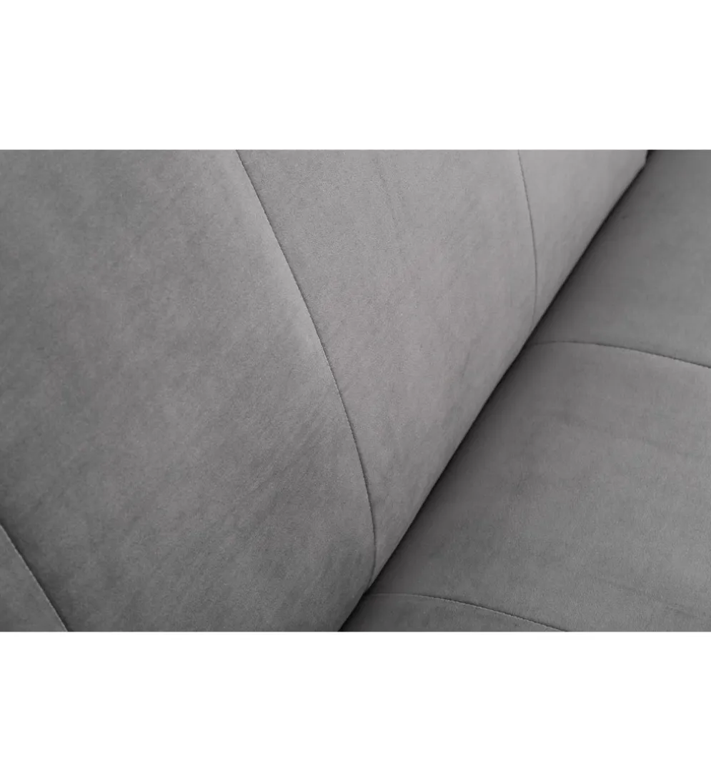 Sofa rozkładana BELLA 215 cm srebrno szary aksamit Puella