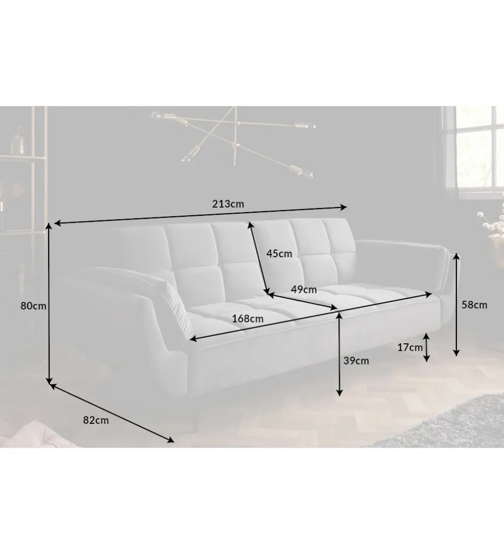 Sofa rozkładana OLIWIA 213 cm szara