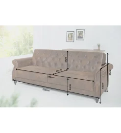 Sofa rozkładana RAYAN 220 cm antyczny brąz