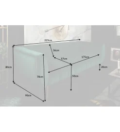 Sofa Scarlett 225 cm szmaragdowa zieleń