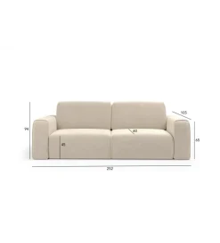 Sofa TUZZI 252 cm z funkcją spania