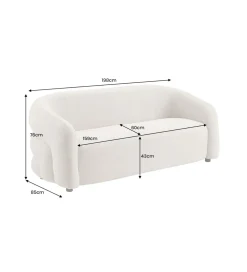 Sofa VOQUE 200 cm chenille beżowa
