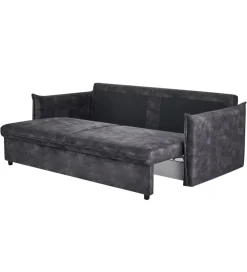 Sofa z funkcją spania APARTMENT 215 cm welur szara