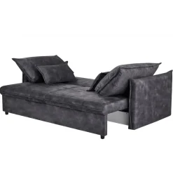 Sofa z funkcją spania APARTMENT 215 cm welur szara