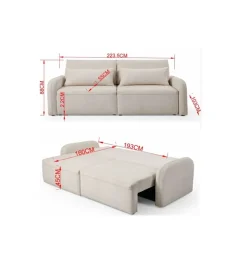 Sofa z funkcją spania FRIDOLIN 224 cm