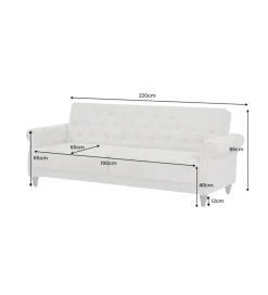 Sofa z funkcją spania MAISON BELLE AFFAIRE 220 cm boucle beżowe