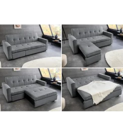 Sofa z funkcją spania SMART 180 cm cord szary