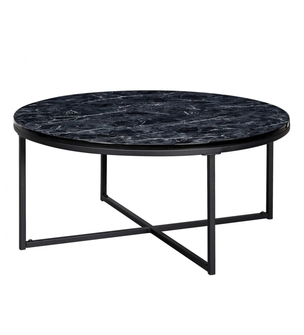 Solik kawowy NIOZOS 80 cm w optyce czarnego marmuru