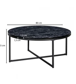 Solik kawowy NIOZOS 80 cm w optyce czarnego marmuru