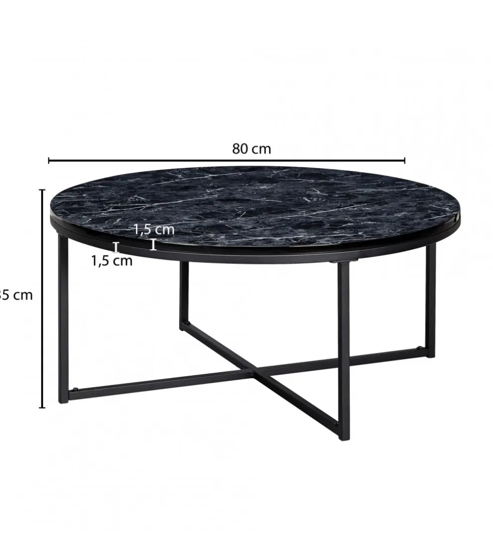 Solik kawowy NIOZOS 80 cm w optyce czarnego marmuru