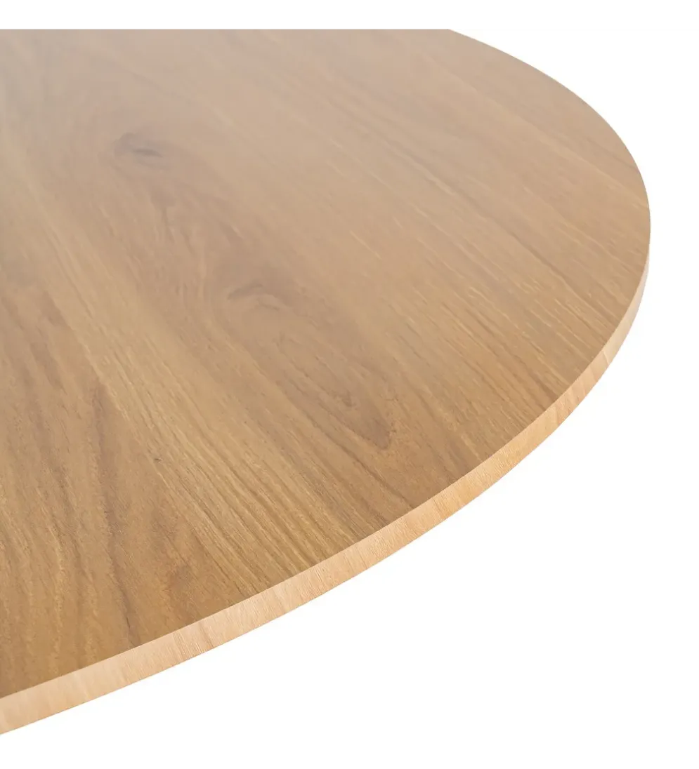 Stół AGARA 100 cm czarny naturalny blat