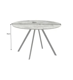 Stół ATELIER 120 cm kolor naturalnego kamienia szary