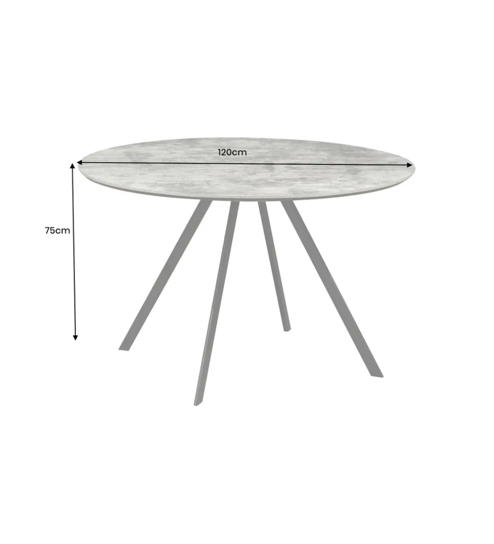 Stół ATELIER 120 cm kolor naturalnego kamienia szary