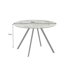 Stół ATELIER 100 cm kolor naturalnego kamienia szary