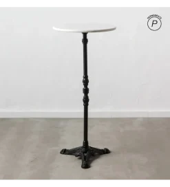 Stół AUESON 110 cm czarny blat w optyce marmuru