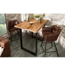 Stół barowy Iron Craft 120 cm drewno Mango