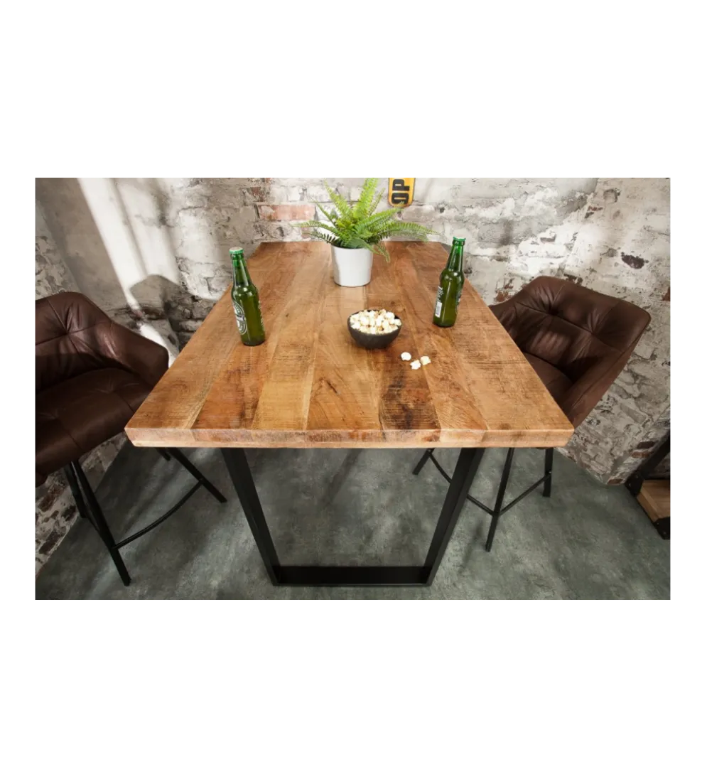 Stół barowy Iron Craft 120 cm drewno Mango