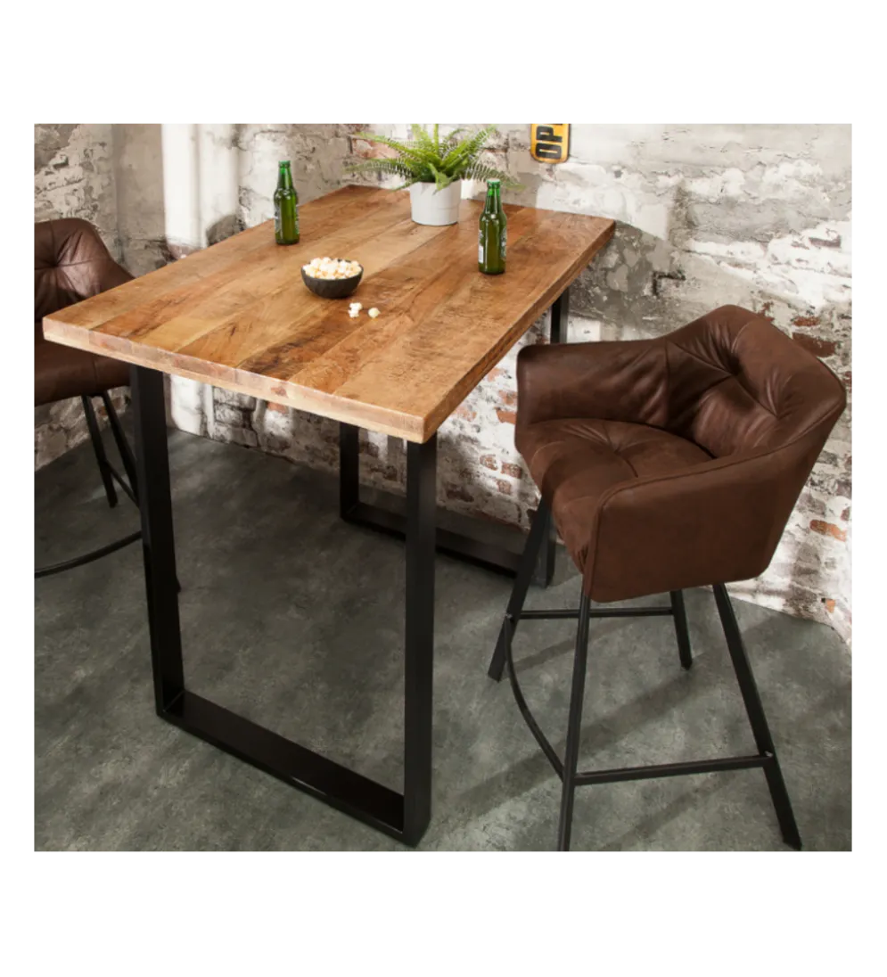 Stół barowy Iron Craft 120 cm drewno Mango