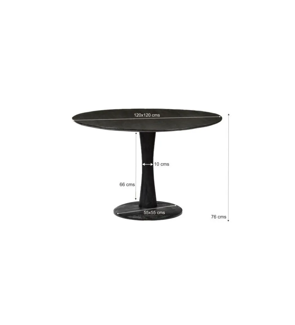 Stół BRAX Vivan 120 cm drewno mango czarny