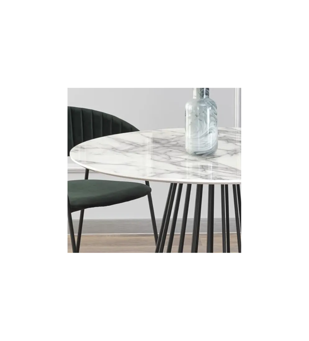 Stół BRODWAY 110 cm w optyce białego marmuru